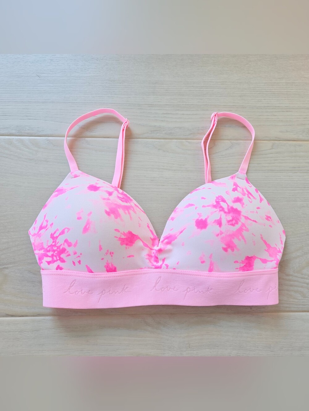 Love Pink Light Pink Tie-Dye Bra